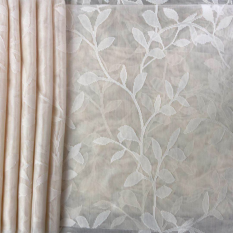 Aangepast ontwerp van 100 polyester raam voile tule warp mesh gebreide bedrukte pure gordijnen stof