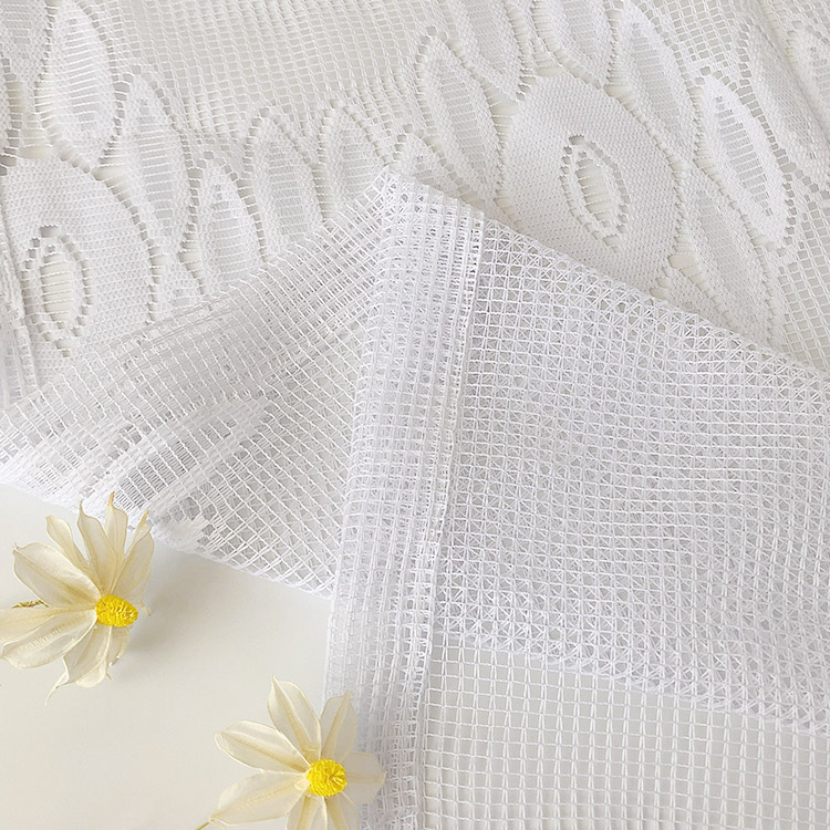 100% polyester witte superzachte jacquard Turkse raamdeur organza goedkope pure stof voor gordijnen