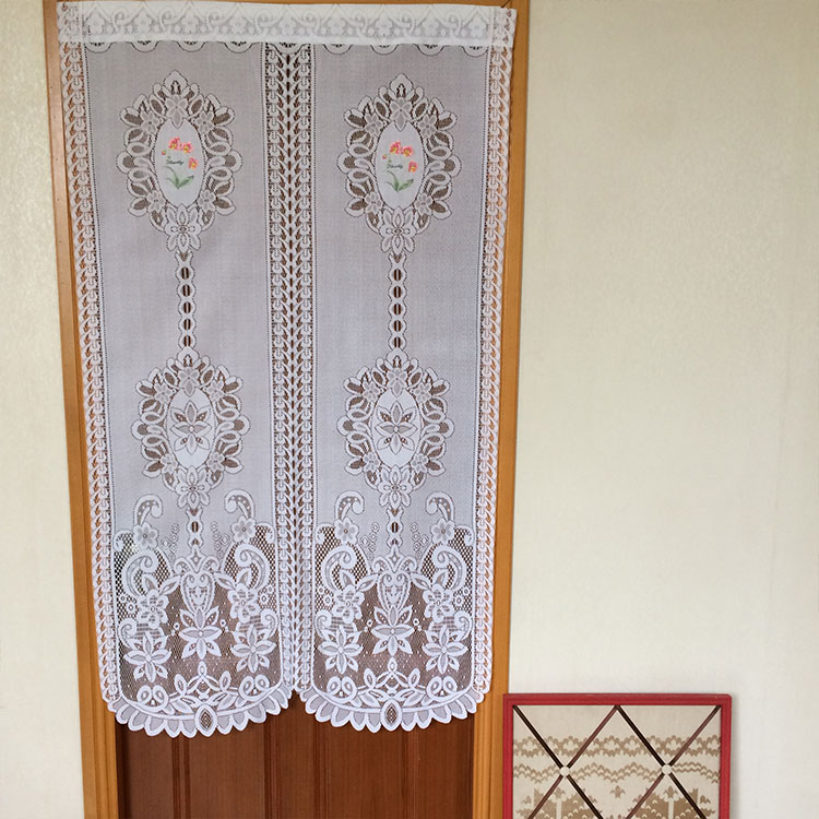 Factory Custom Japanse geborduurde deur islamitische stijl tule gordijnstof sheer