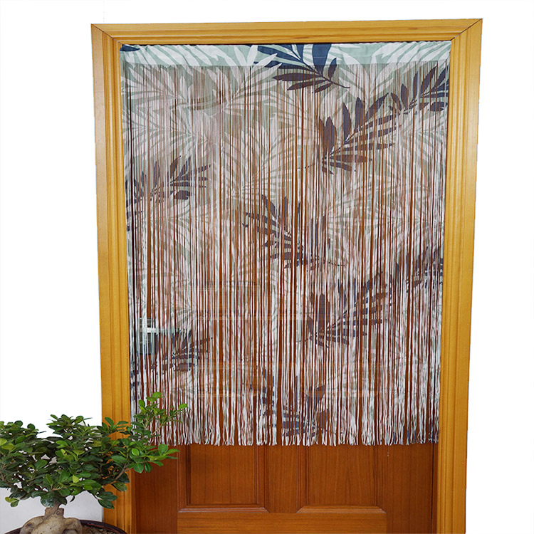 Nieuwste ontwerp 100% polyester met tropisch plantenpatroon half hangende decoratieve deurgordijnen woonkamer gordijn voor slaapkamer