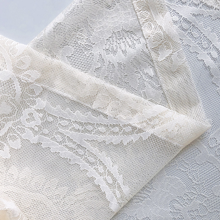 Resistente pure stof lichtgele bruids luxe designer polyester bedrukte 3d gordijnen jacquard kant stof voor slaapkamer
