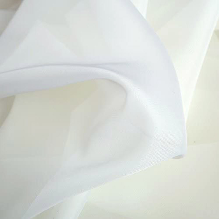 Ontwerp witte lichtgewicht vlakte drape raam gebreid polyester tule voile pure stof woonkamer