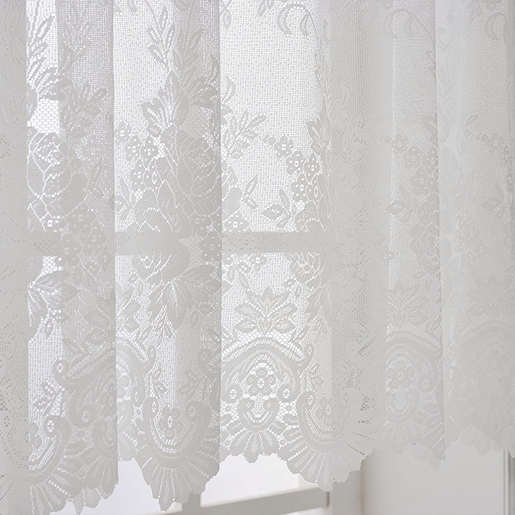 Nieuwe ontwerpen Jacquard net tule voile rol mesh gebreid polyester gordijn pure stof extra breed