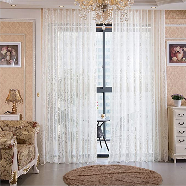 Leverancier Custom Design Woonkamer Bruiloft Wit Polyester Mesh Jacquard Sheers Net Fabric: