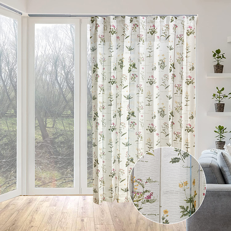 Bladeren bloemenprint draperen verduisterende raam deur golf elegante verticale blinde droom gordijnstof