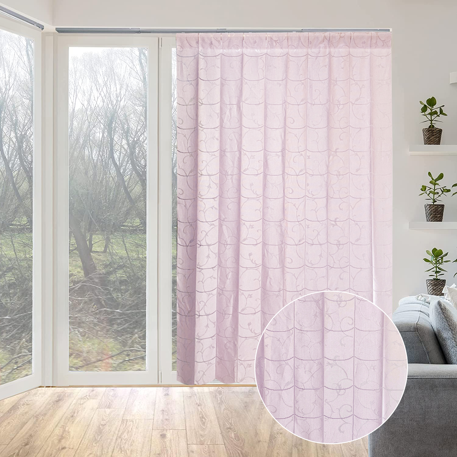 Paarse raam scheidingsdeur golf keuken verduisterende jacquard polyester gordijn verticale jaloezieën stof