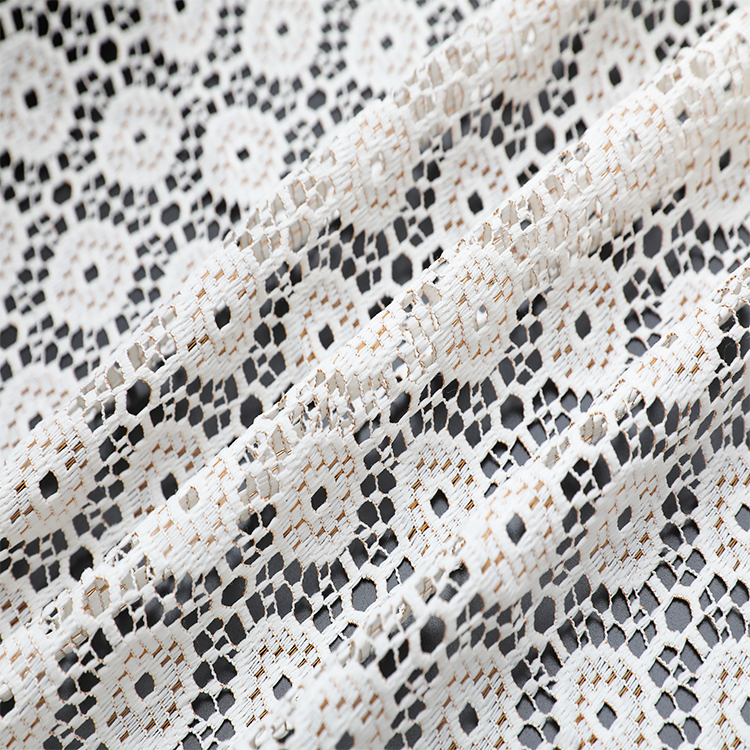 Groothandel bruiloft witte jacquard polyester lichtgewicht spot mesh gordijnen pure stof voile