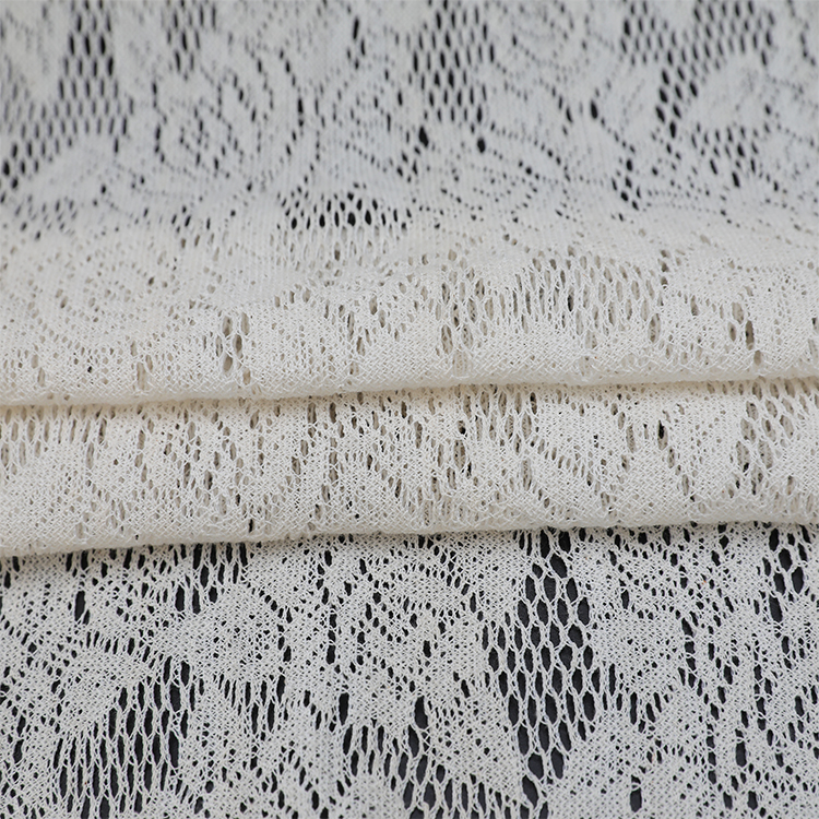 Leverancier witte jacquard polyester mesh gordijn lichtgewicht plek elengant pure stof roll