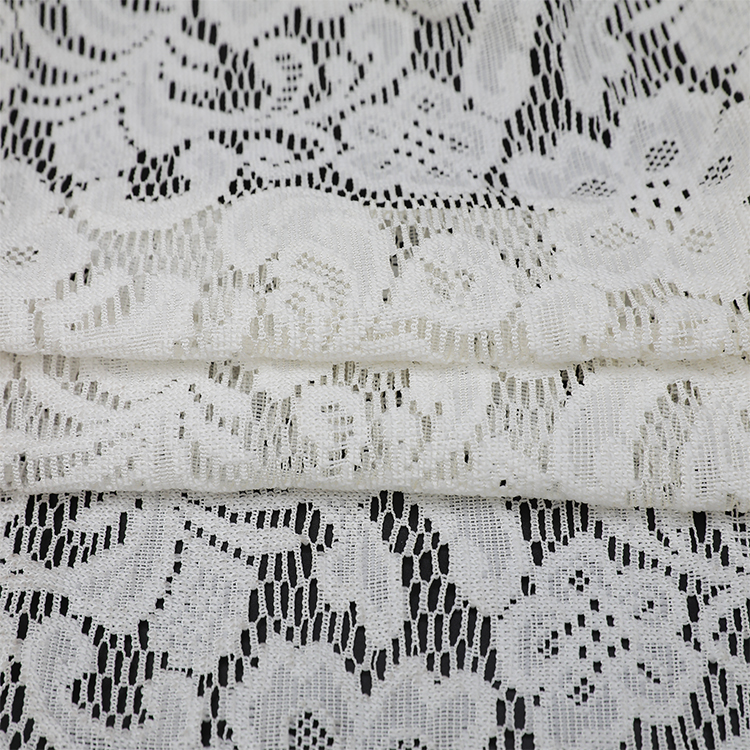 aanpasbare goedkope verticale witte voile jacquard 100% polyester europese pure gordijnstof